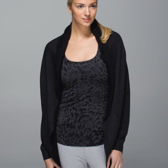 lululemon athletica Sweaters - Lululemon Cabin Yogi Wrap Heathered Black / Black | 8